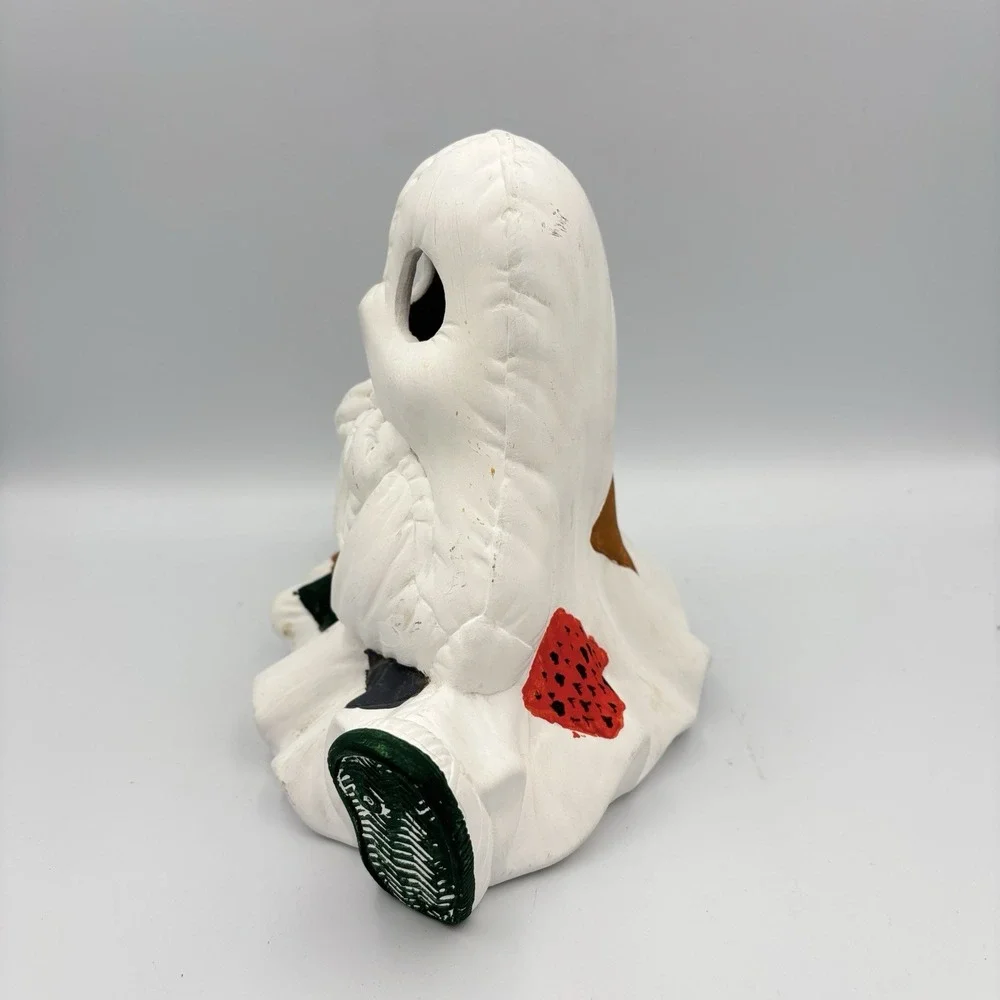 Vintage Halloween Ceramic Patchwork Ghost Rare Holiday Decor Cute & Spooky